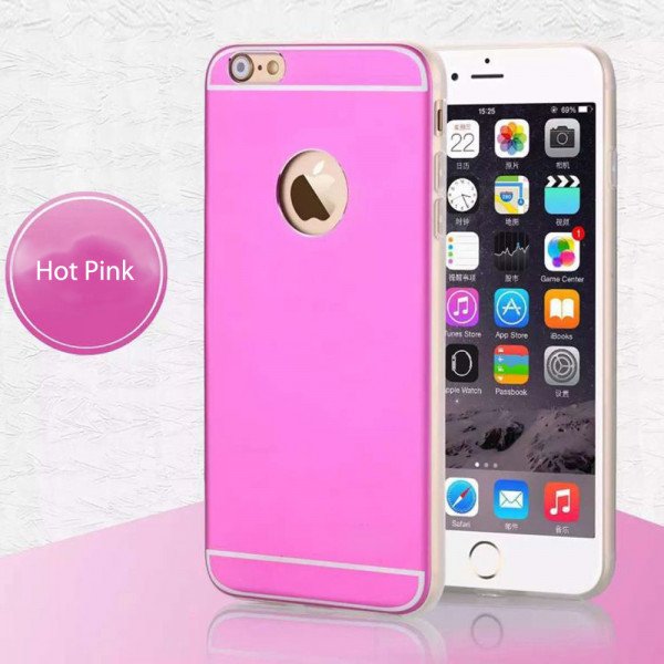 Wholesale iPhone 6s 6 Slim Aluminum Hybrid Case (Hot Pink)